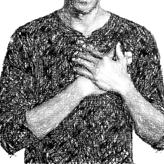 illustration man holding heart