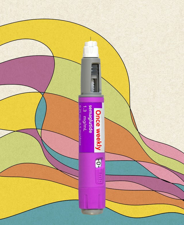 semaglutide pen on illustrated background