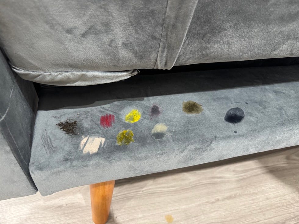 how we test sofa beds staining