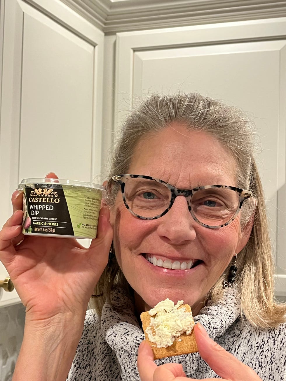 a gh+ taste tester trying castello whipped dip