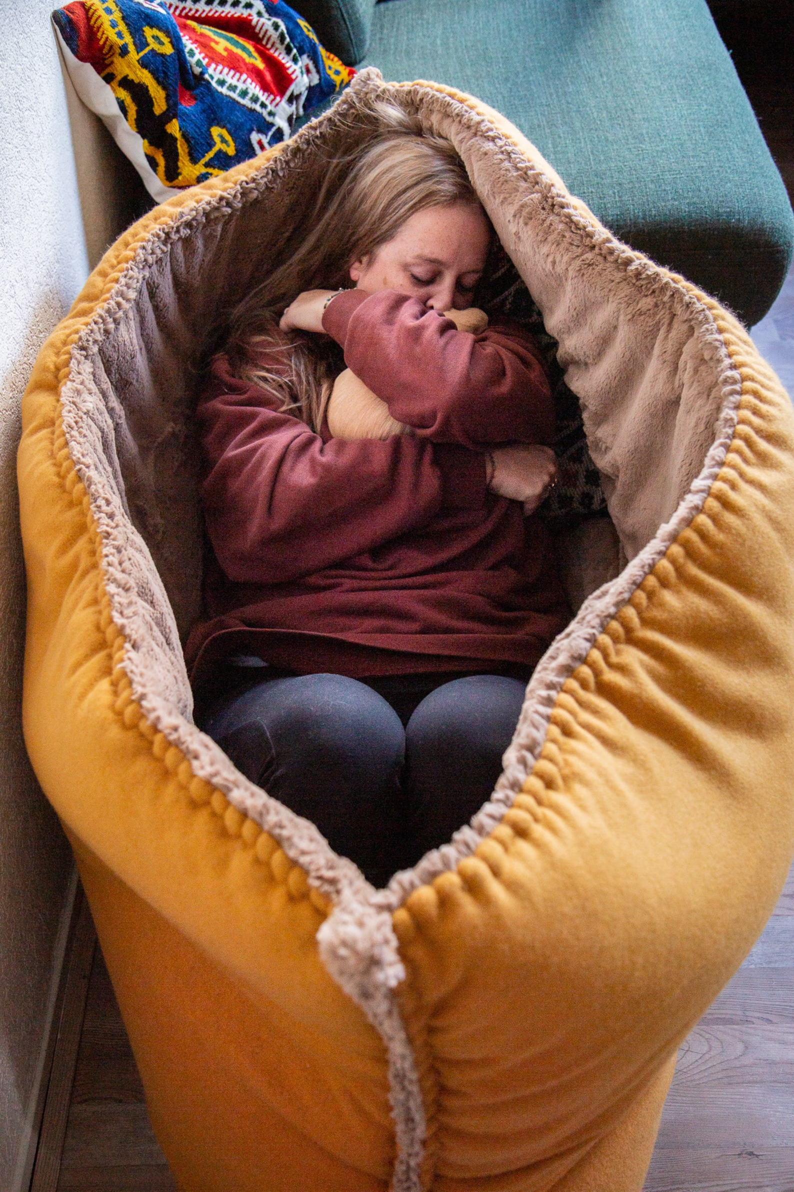 Oversized Hollow Pillow Designs : Floof snuggle sack and floor pillow