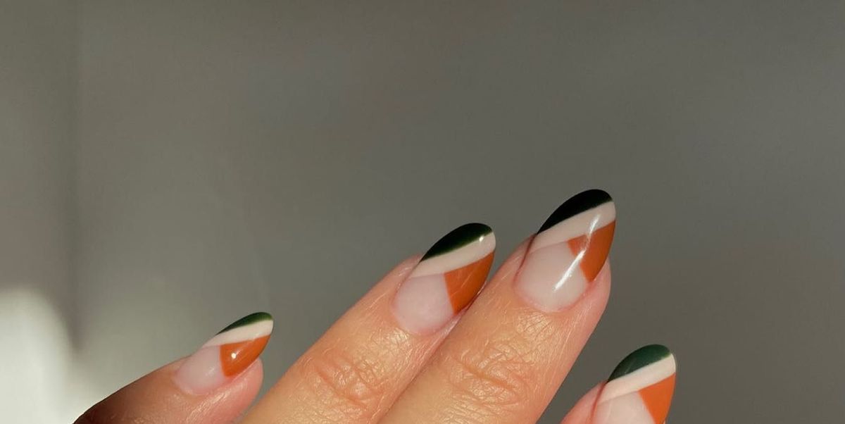 Luxe Autumnal Gradient French Tip Gel Nails, Custom Press on Nails