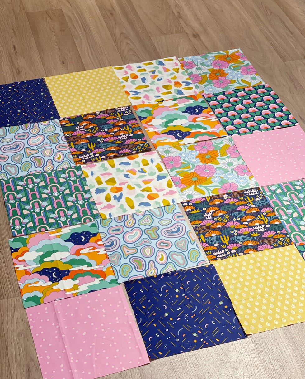 colourful cotton fabric squares for quilting