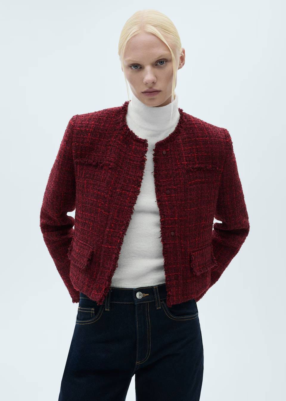 mango tweed cardigan
