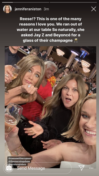 reese witherspoon jennifer aniston ace of spades champagne