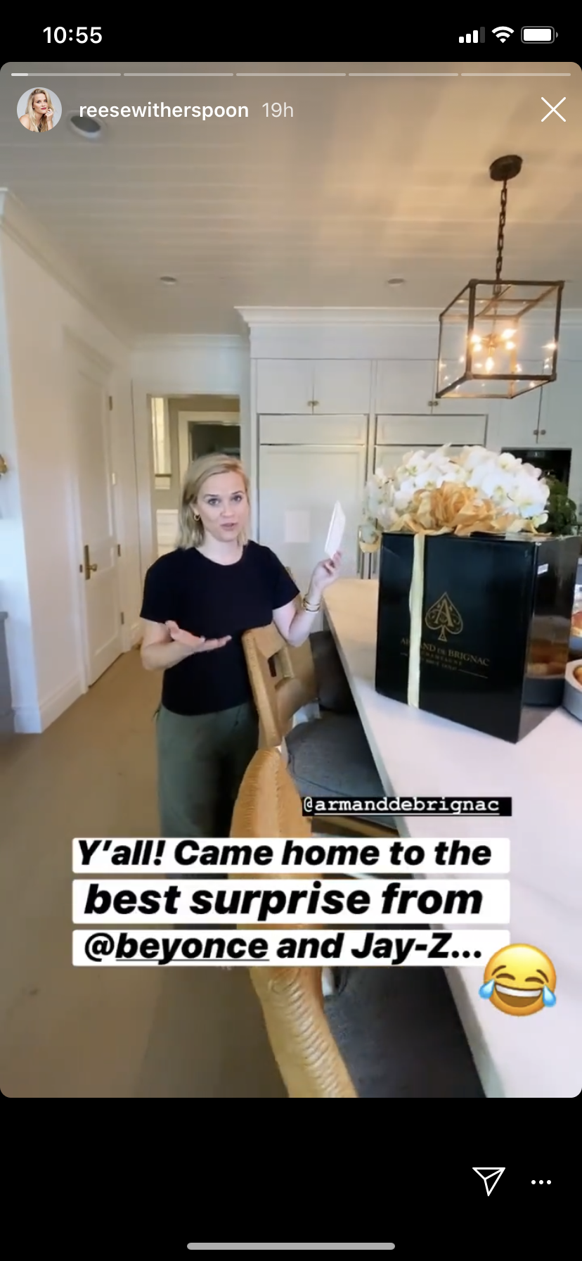 The Carters Gift Reese Witherspoon A Case Of Champagne