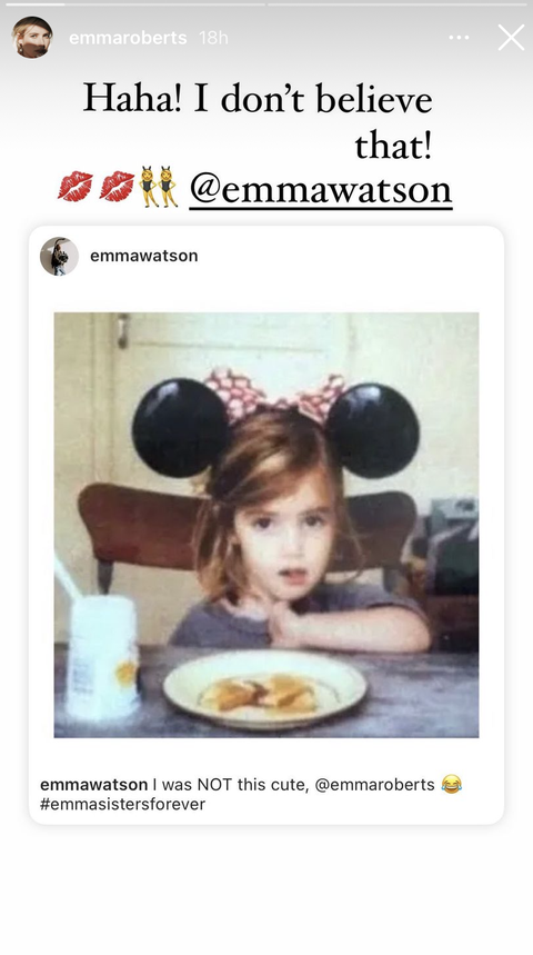 emma watson had an amazing reaction to the emma roberts photo mixup in the harry potter reunion
