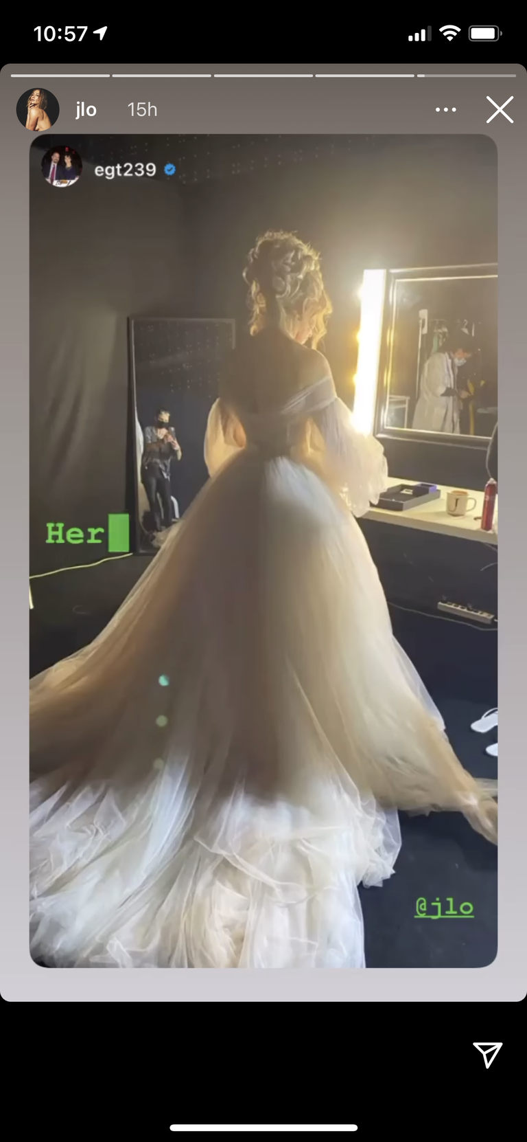 jennifer lopez's back in a wedding dress