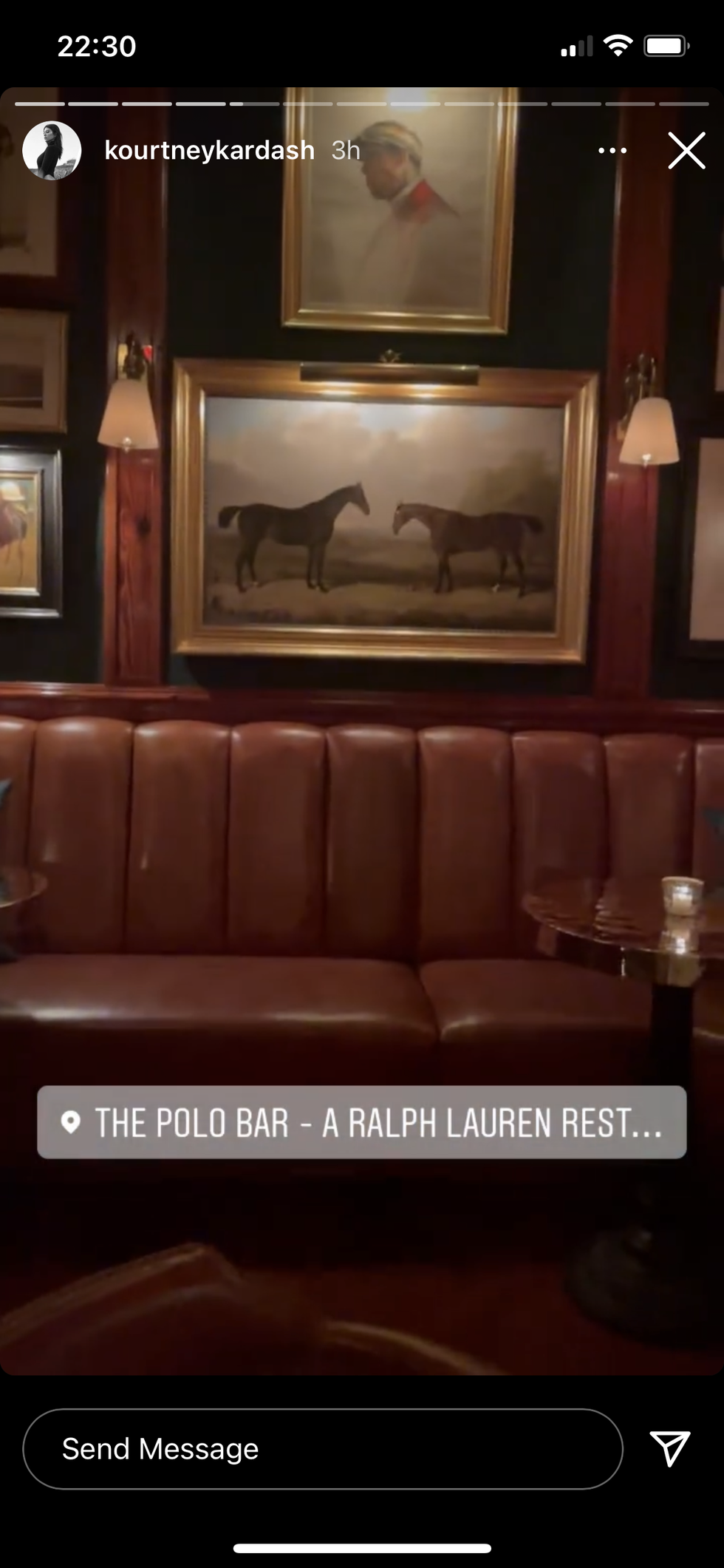 kourtney kardashian and travis barker at polo bar