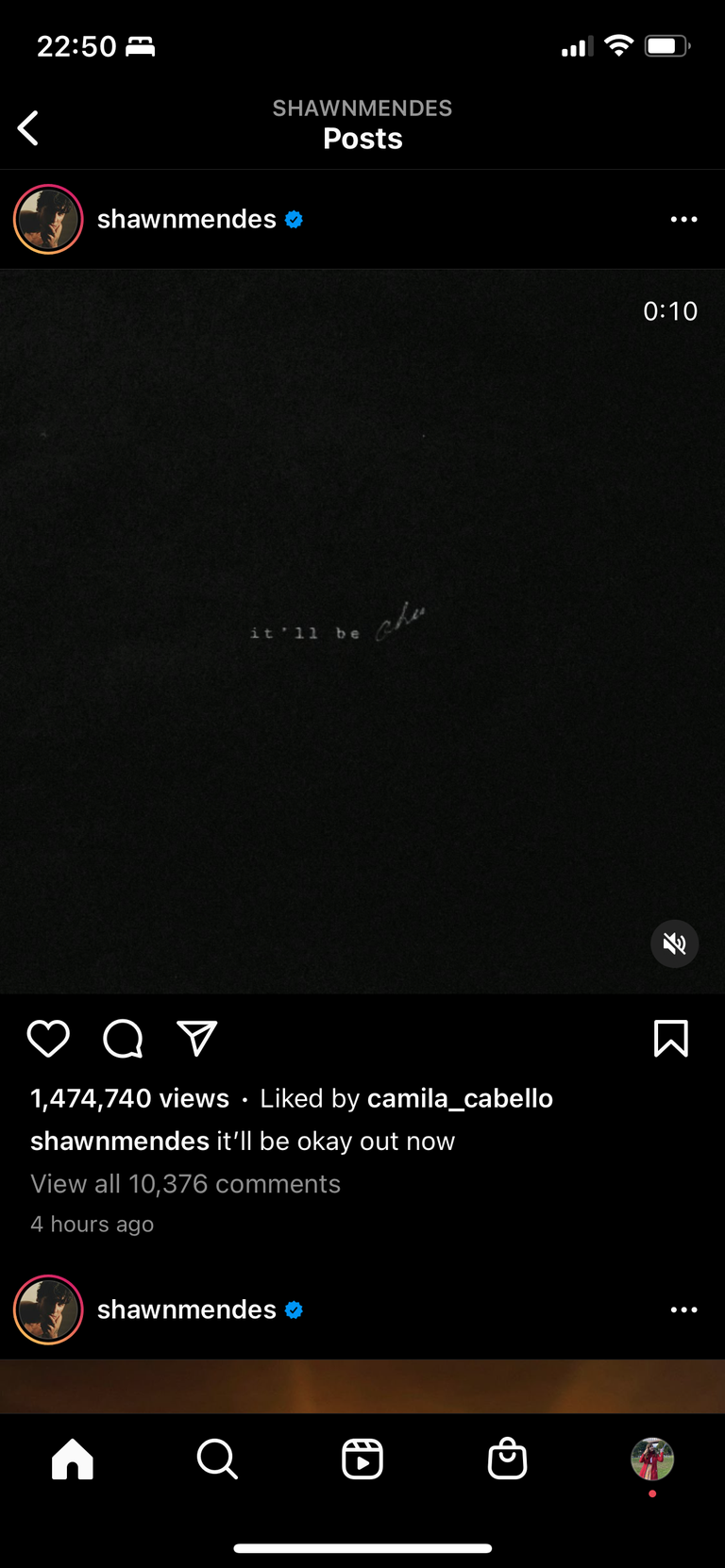 camila cabello's response to shawn mendes' it'll be okay song