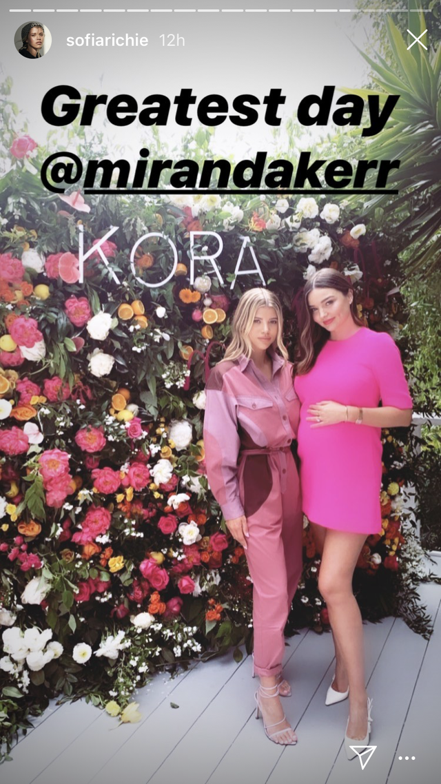 Sofia with Miranda Kerr during Kerr's KORA Organics event.