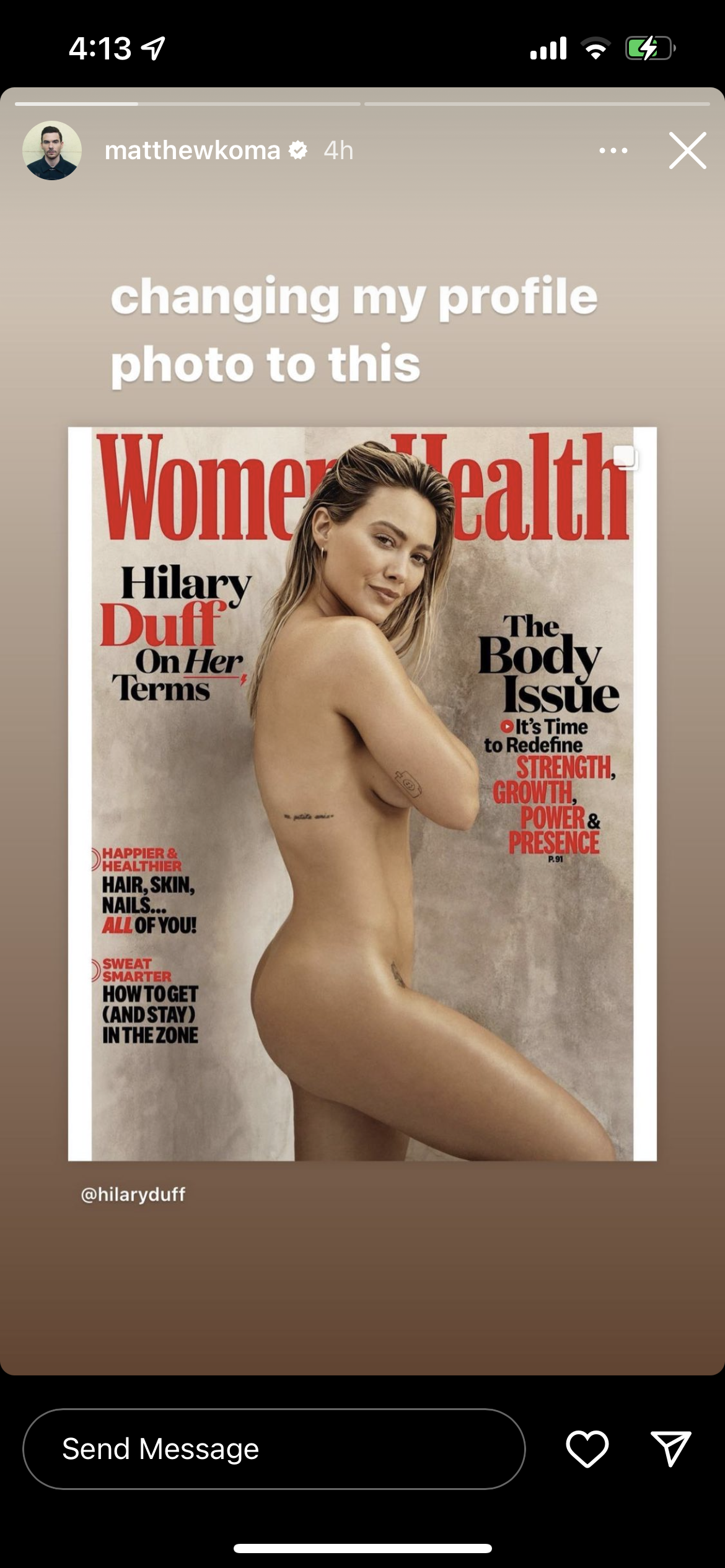 Hilary Duffs Husband Had The Best Reaction To Her Nude Photos