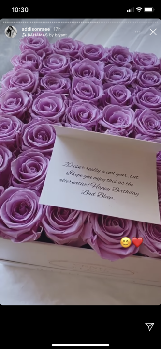 bryce hall sent addison rae gorgeous flowers for her birthday