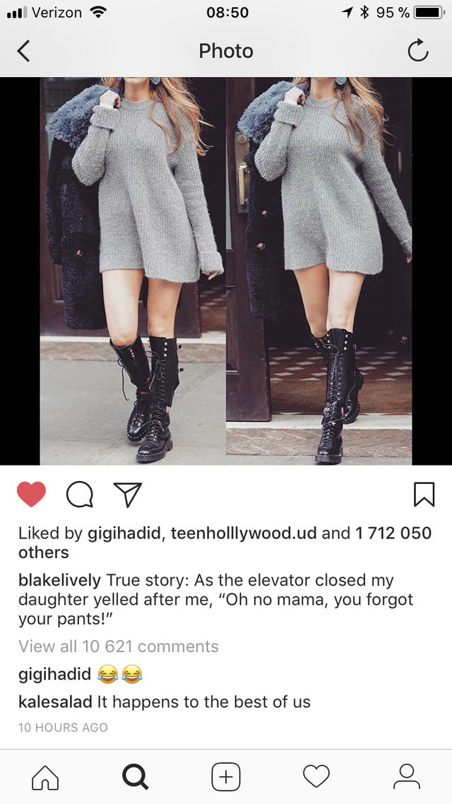 Blake Lively's Daughter on Blake's No-Pants Sweater Outfit - James Reynolds  Reaction to Blake Valentine's Day Outfit