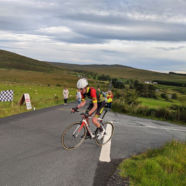 ronan mclaughlin riding up mamore gap during his second everesting attempt