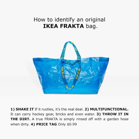 IKEA Responds to Balenciaga Tote Balenciaga Blue Ikea Tote