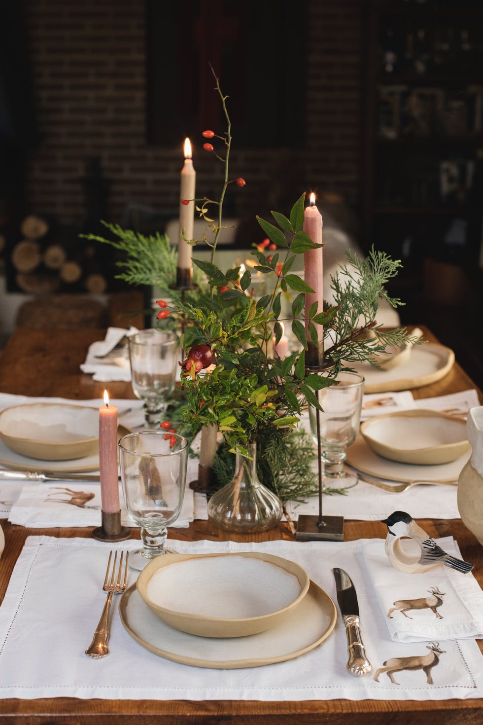 mesa de navidad decorada