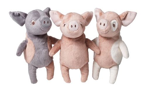 Stuffed toy, Toy, Plush, Animal figure, Livestock, Dog toy, Sheep, Suidae, Baby toys, Domestic pig, 