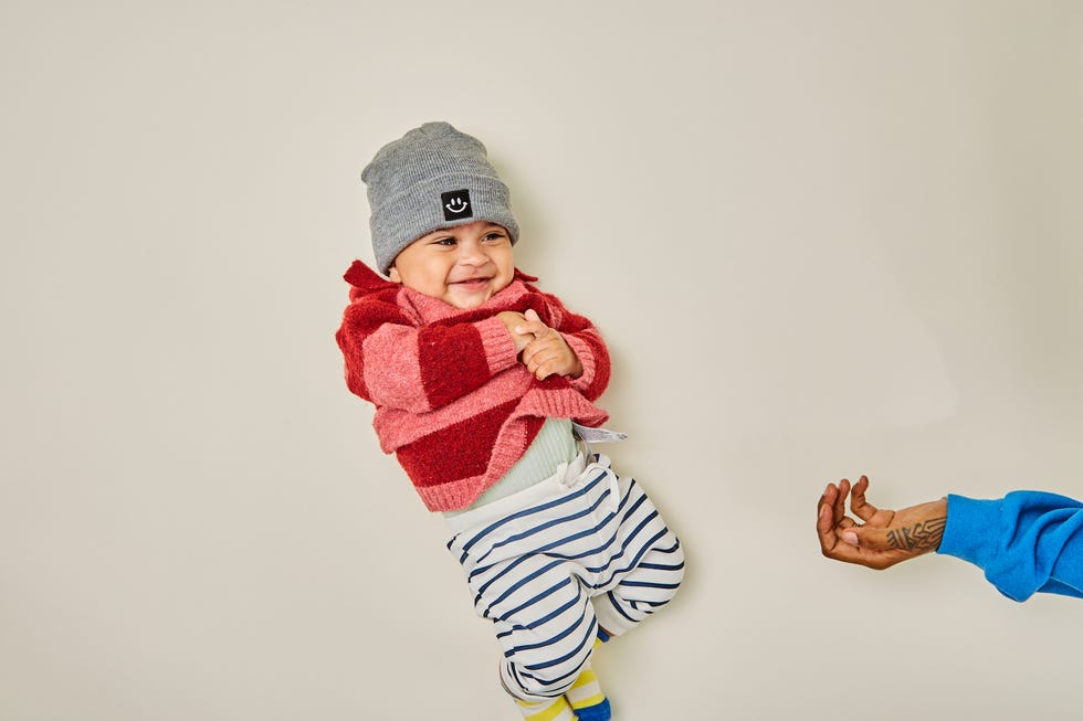 a baby wearing a hat