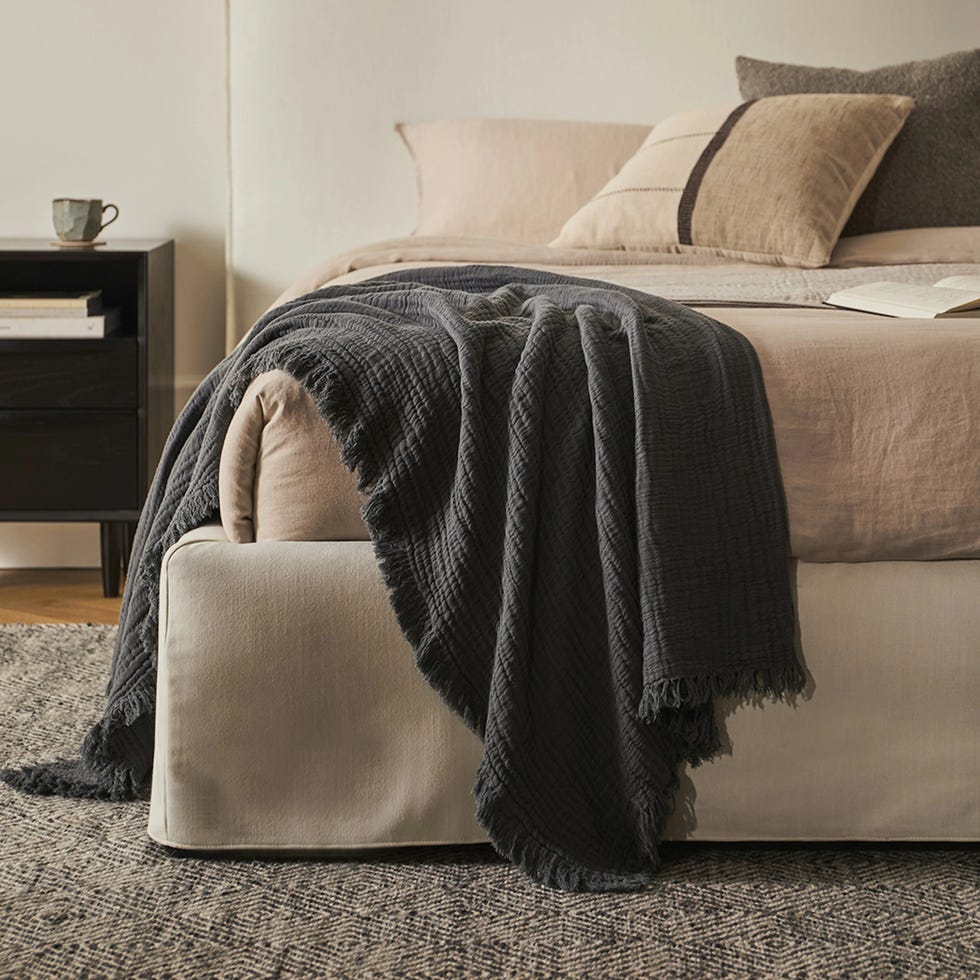 Sofa with blanket