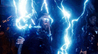 Lightning, Thunder, Thunderstorm, Electric blue, Sky, Organism, Storm, Fictional character, Space, Darkness, 