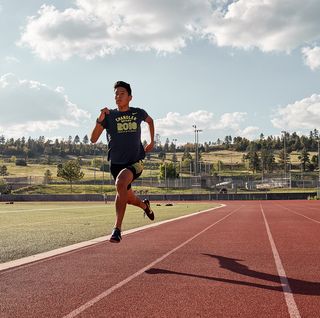 running sprint workout at a track