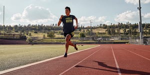 running sprint workout at a track