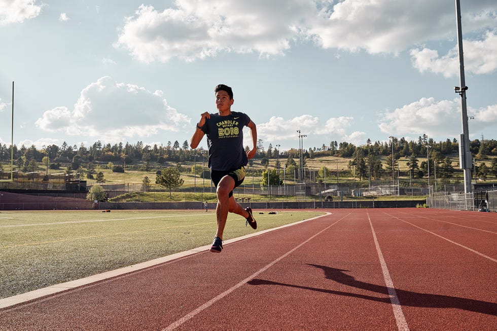 running sprint workout at a track