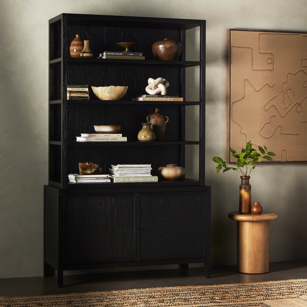 styled bookshelf