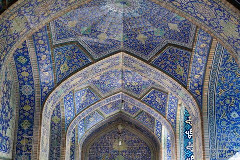 Imam mosque decorated interiors, Isfahan, Iran