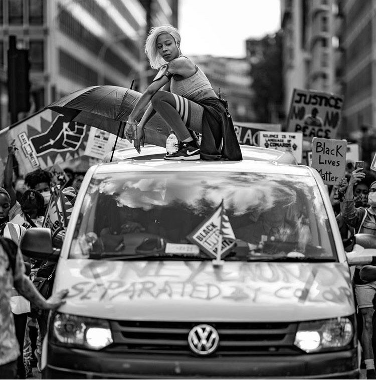 activist imarn ayton at black lives matter protest london