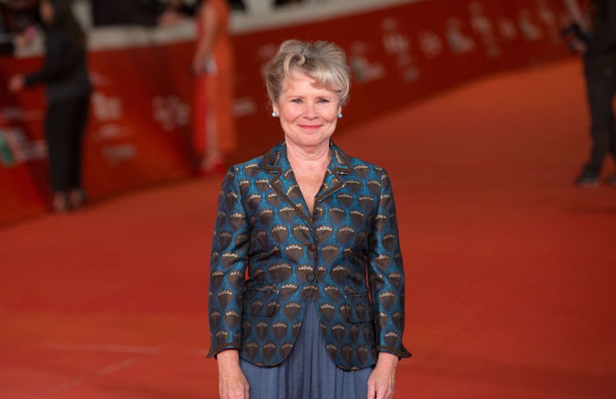 imelda staunton during the red carpet for the movie "downton