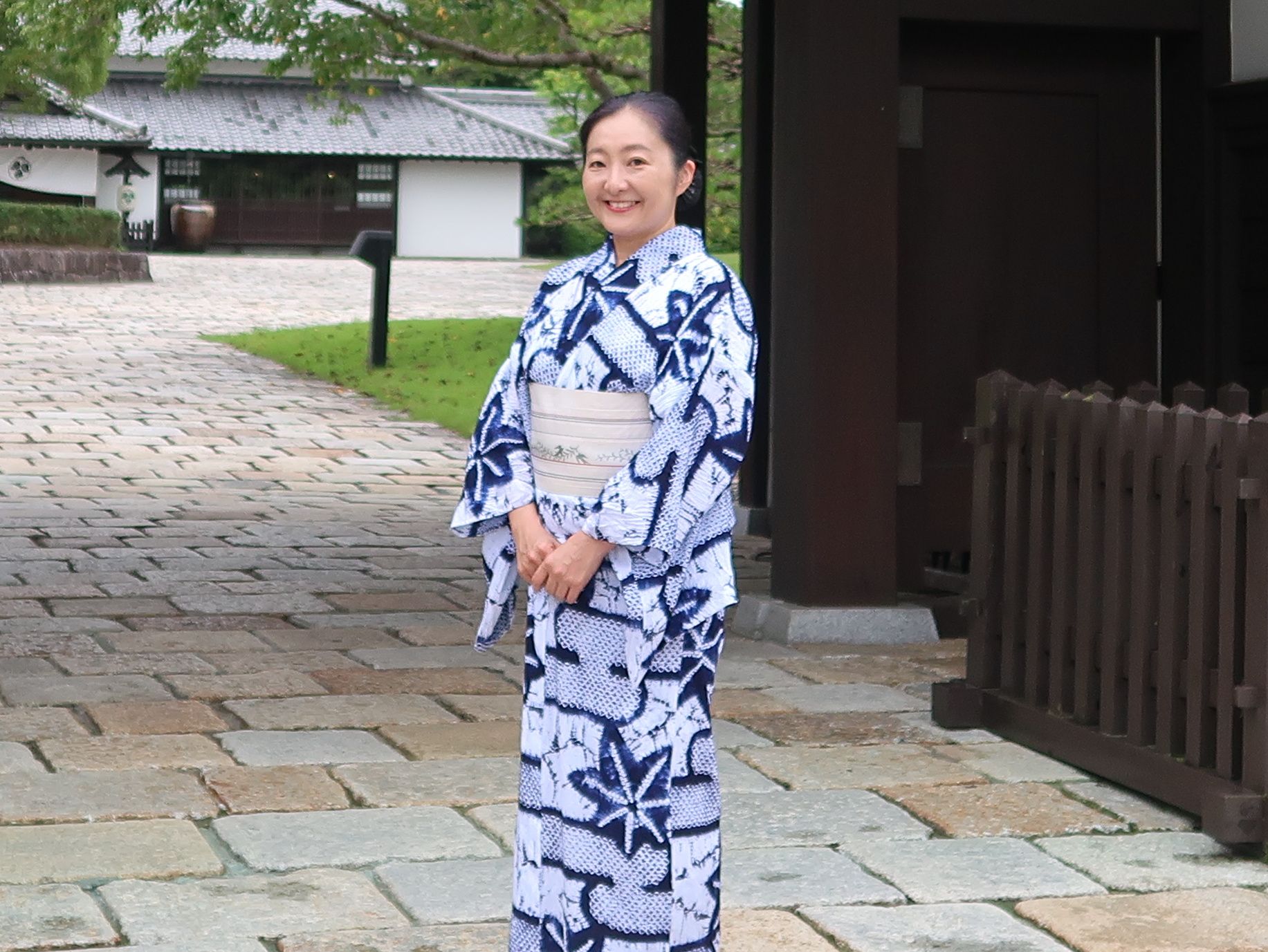 朝香沙都子の着物ダイアリー｜清々しい藍染の有松絞り