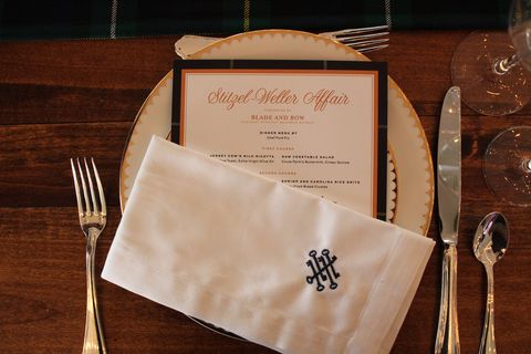 Napkin, Menu, Fork, Invitation, Tableware, Linens, Place card, Party supply, Paper, Restaurant, 