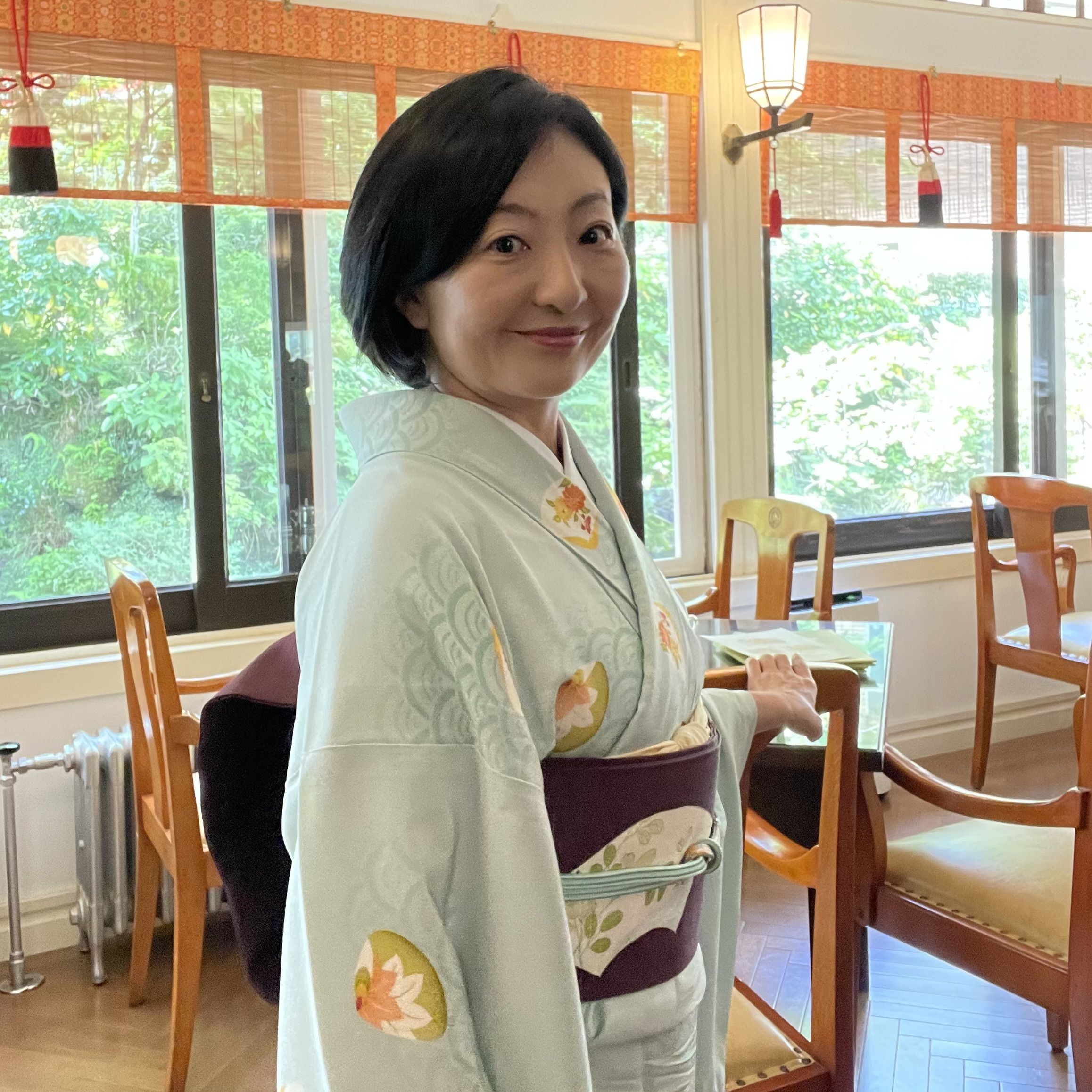 朝香沙都子の着物ダイアリー｜春の味覚、貝をまとう