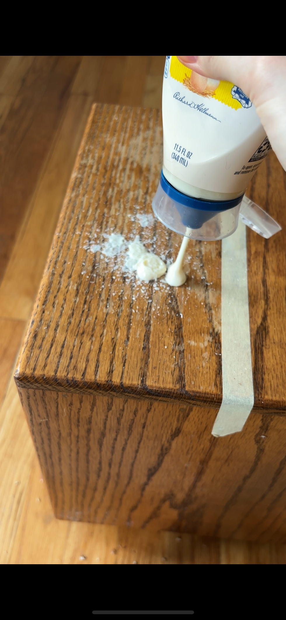 mayo on wood table