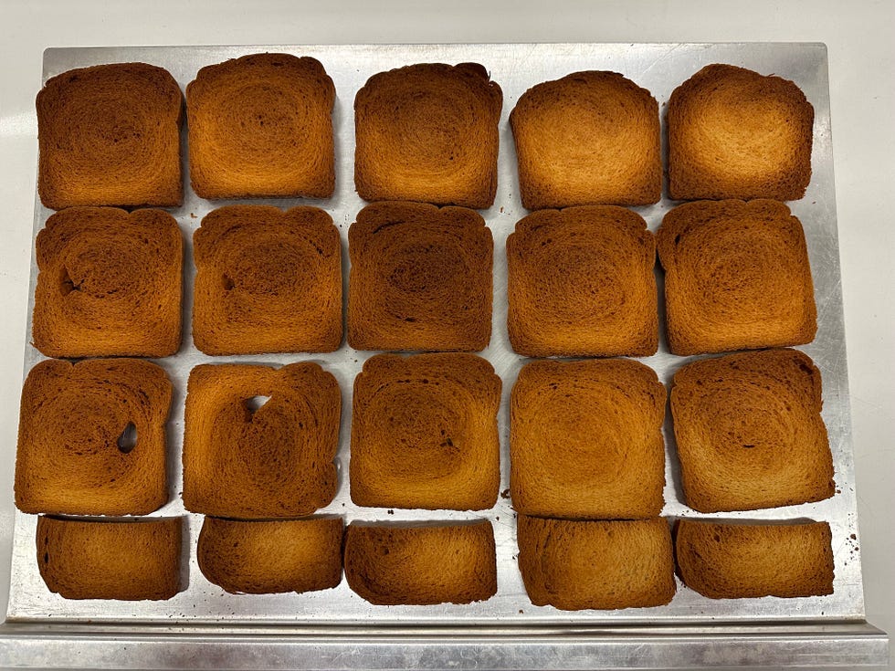 bread that has been toasted in oven
