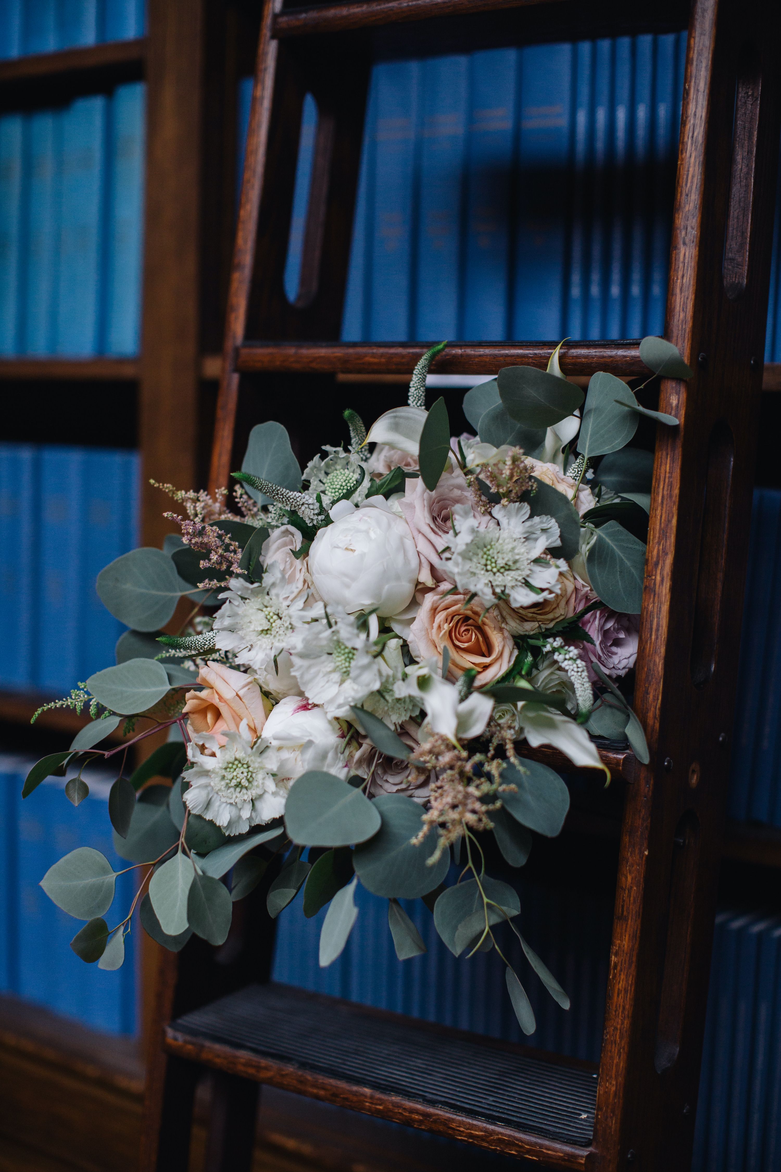 Bridal Bouquet - Loose Style of White Hydrangea, Roses and Foliage