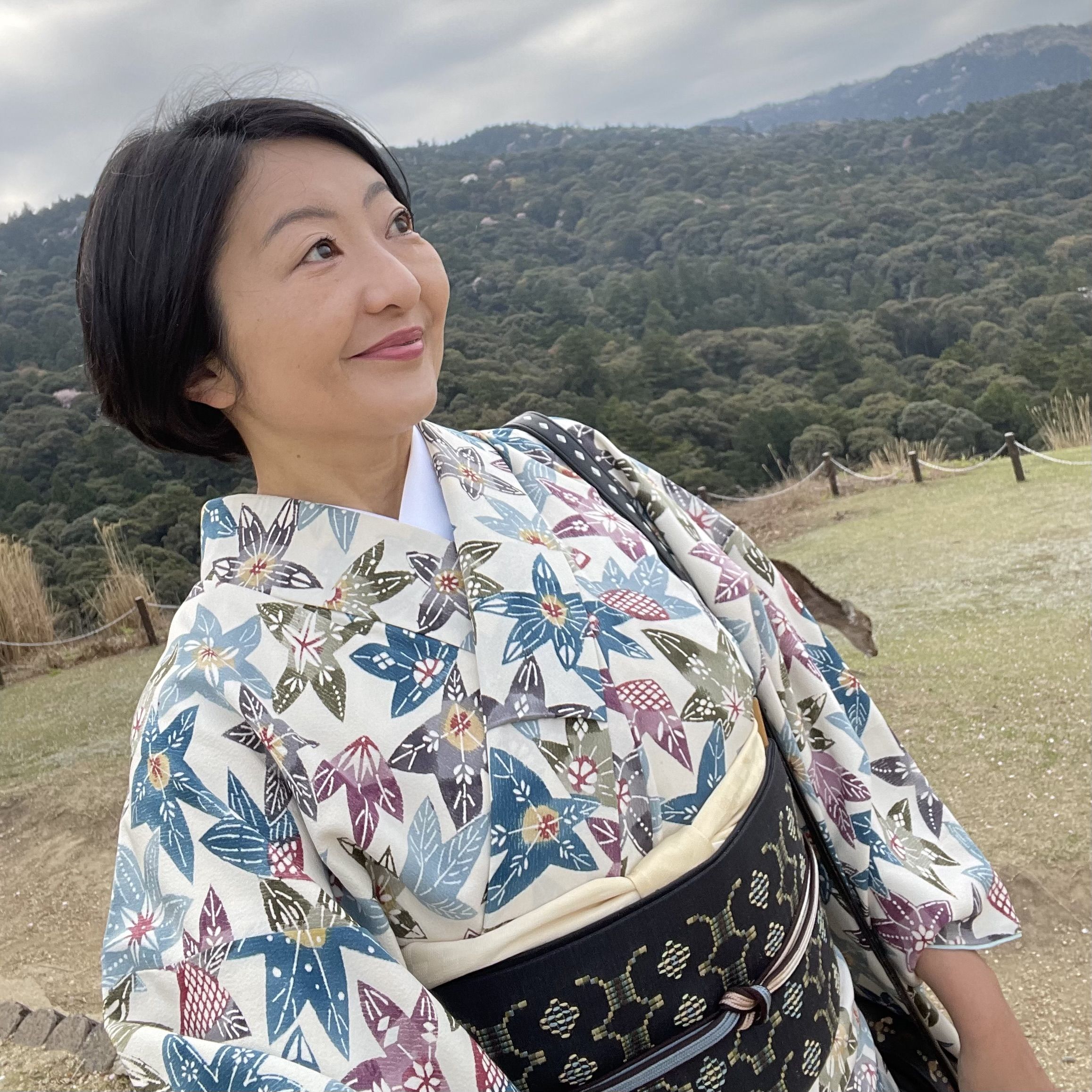 朝香沙都子の着物ダイアリー ｜小さな花をまとう琉球花織の帯