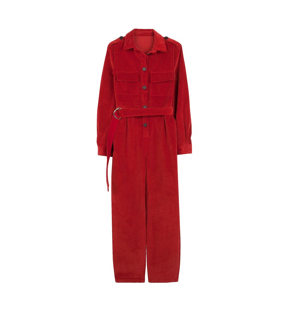 Clothing, Red, Outerwear, Trench coat, Coat, Sleeve, Workwear, Robe, Rain suit, Overcoat, 
