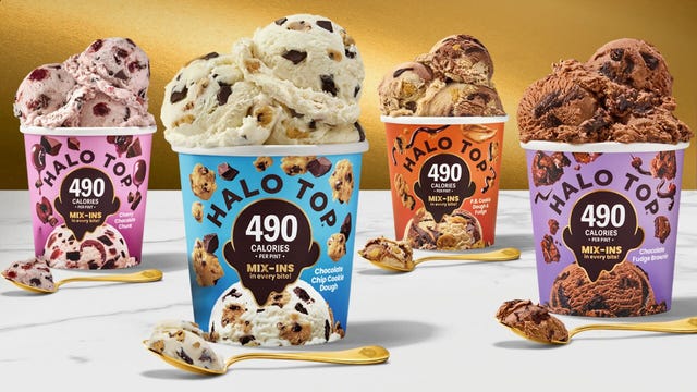 four halo top ice cream pints