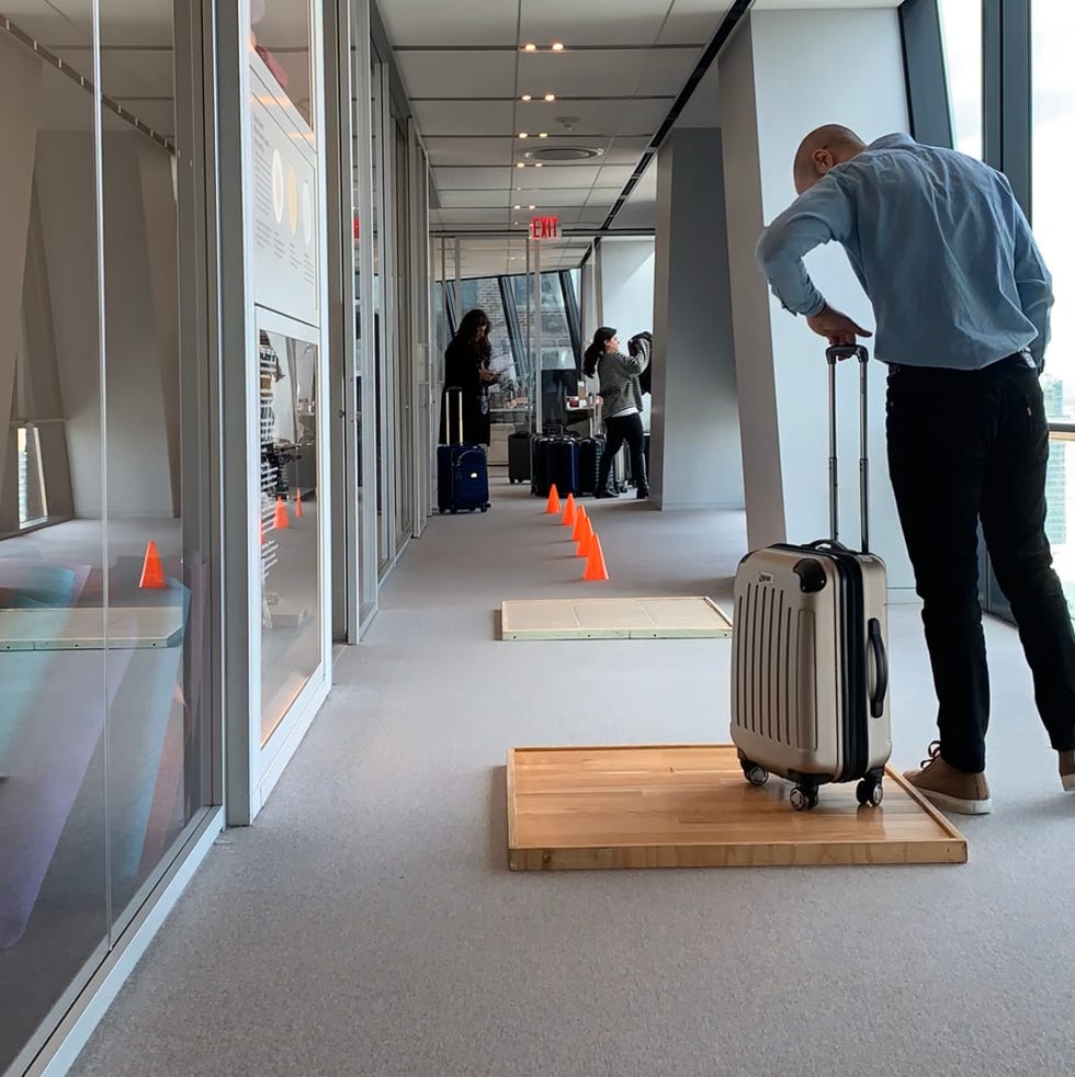 good housekeeping 2023 family travel awards - how we test luggage good housekeeping 2023 family travel awards obstacle course luggage testing