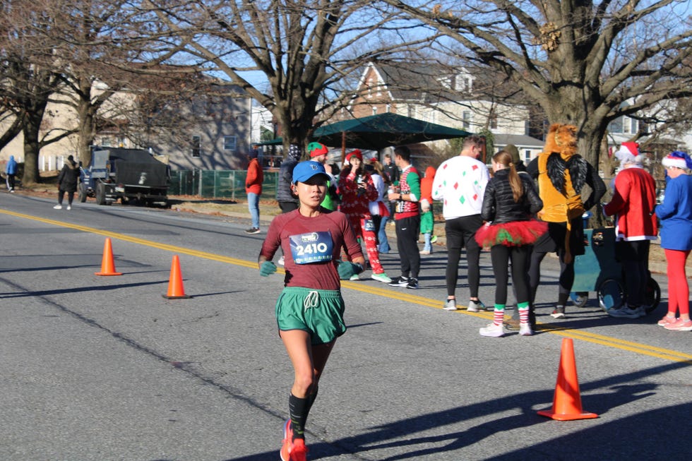 runner participating in a festive event
