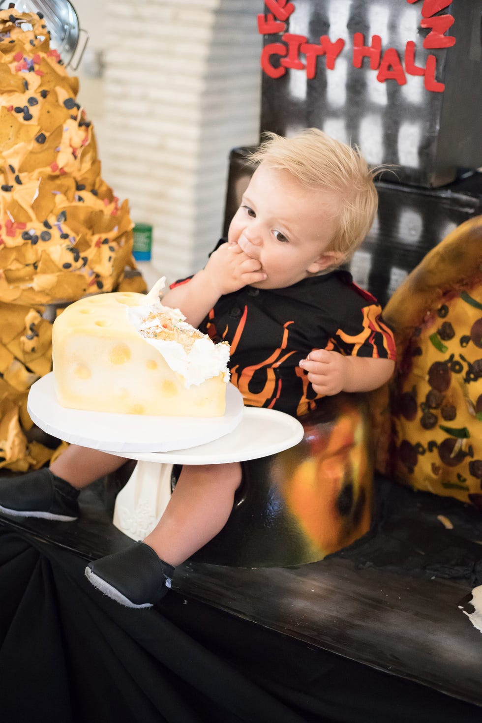 Child, Yellow, Toddler, Dress, Photography, Food, Dessert, Party, Cake, Baby, 