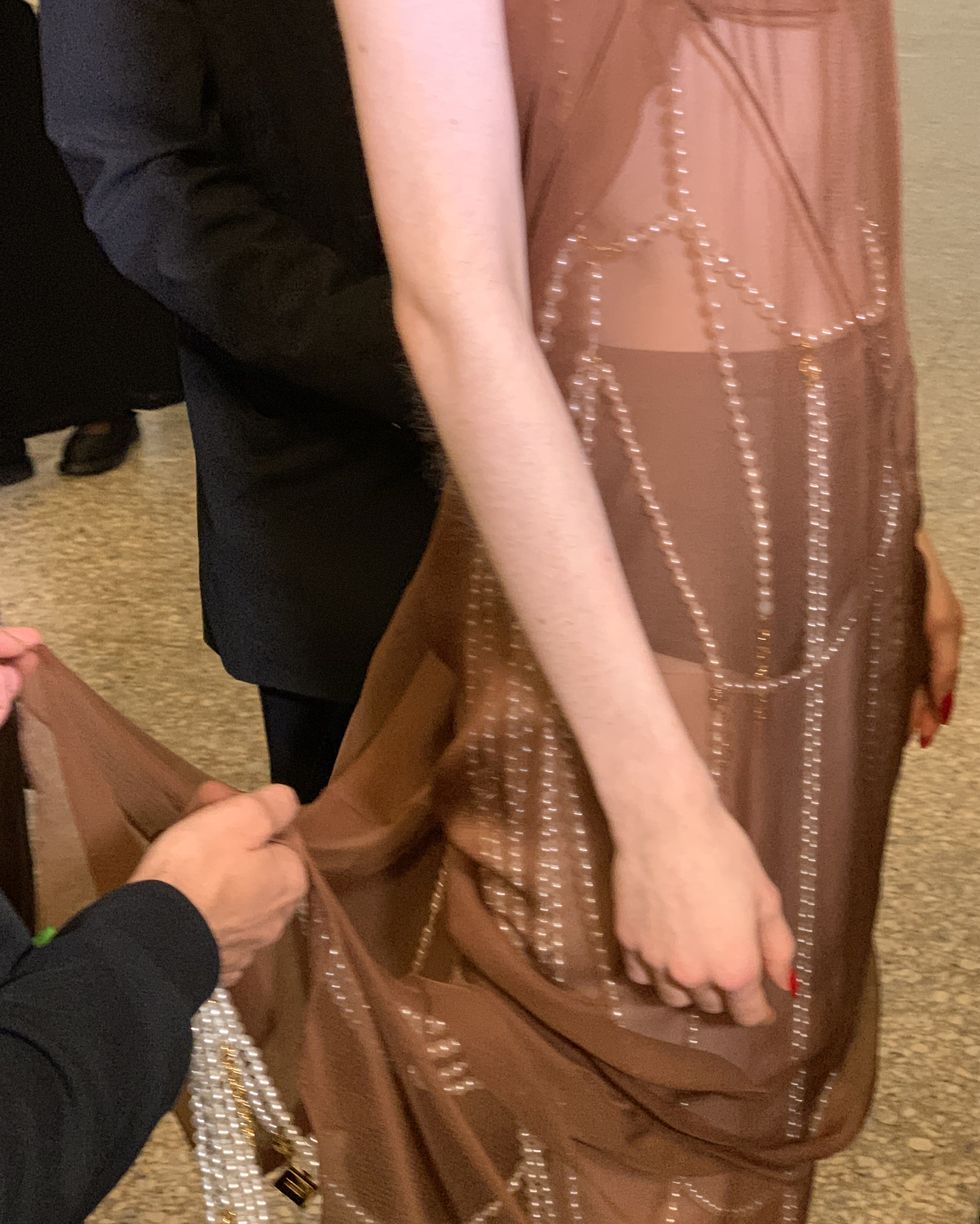 a woman wearing a dress