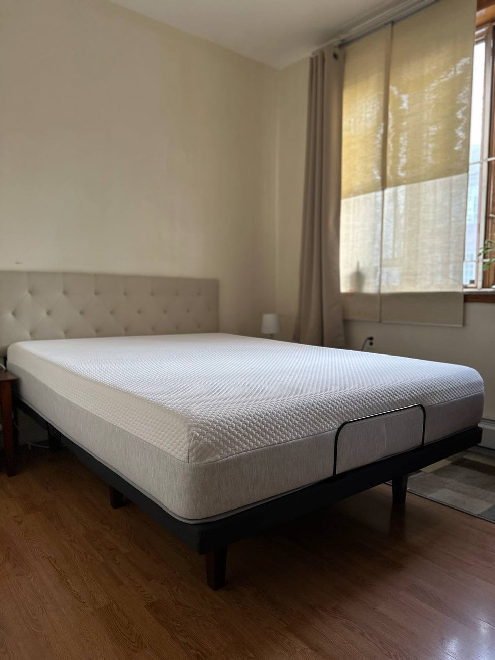 a white and gray mattress from nolah in the home of a consumer tester