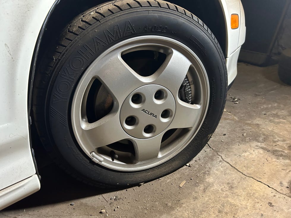 a close up of a car tire