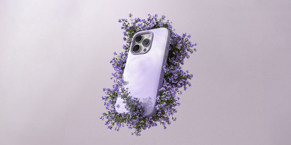 a cell phone with flowers on it