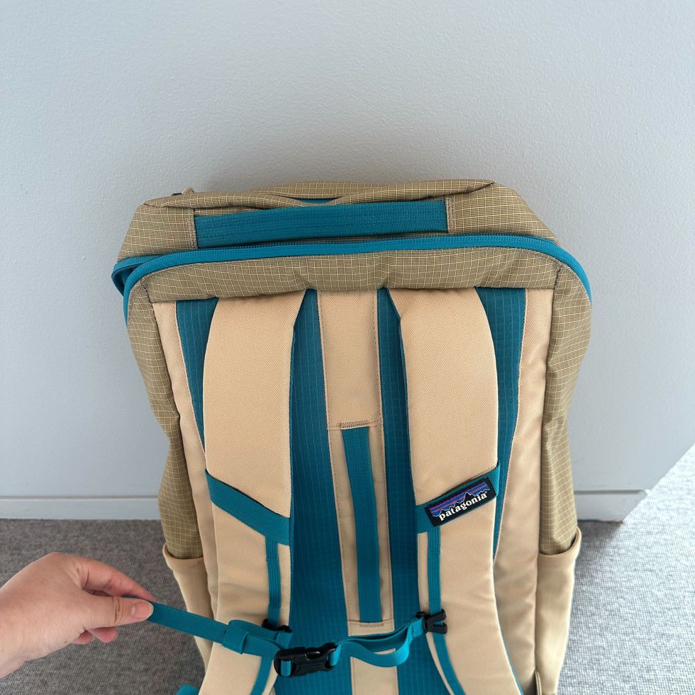 a patagonia backpack with an adjustable sternum strap