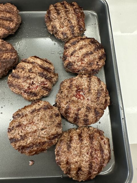 burgers with grill marks after being tested